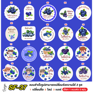 สติ๊กเกอร์  บลูเบอร์รี่ Blueberry  แก้ข้อความได้ [ SF-37 ]