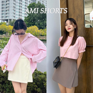 **Clearance sale** AMI SHORTS กระโปรงกางเกง ด้านหลังเป็นกางเกงเอวสม้อค ซิปข้าง (nita.bkk)