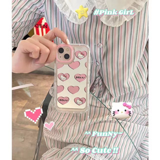 ✨สไตล์ใหม่✨เคสไอโฟน 14 Pro Max เคส for 11 12 13 Pro Max รูปหัวใจ พร้อมขาตั้ง กระจกเงา iPhone 13 Case เคสกันกระแทก