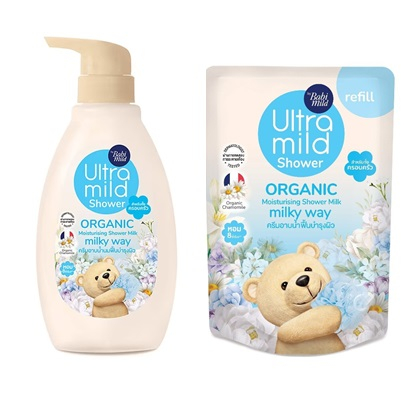 BABY MILD ORGANIC SHOWER MILKY WAY (360 ,380 มล.) ครีมอาบน้ำ เบบี้มายด์ ออร์แกนิค มิลค์กี้เวย์ มี 2 
