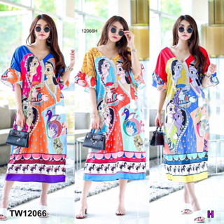 TW12066 Maxi Dress เดรสคอวีหน้าวีหลัง