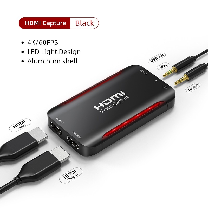 CABLETIME 4K Ultra HDMI Video Capture Card Device For Live Streaming.