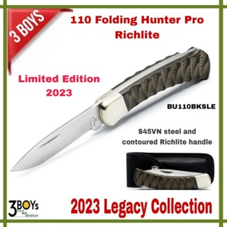 มีด Buck รุ่น 110 Folding Hunter Pro Richlite Limited Edition 2023 ใบมีด 3.75" เหล็ก S45VN พร้อมซองกลับหนังดำ ผลิต USA.