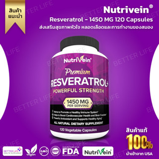 Nutrivein Resveratrol - 1450 MG 120 Capsules (No.366)