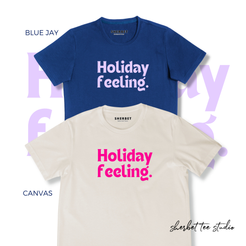 *พร้อมส่ง / เสื้อยืดลาย holiday feeling | sherbet.teeshop