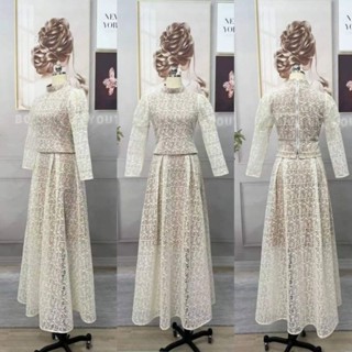 ป้าย Love Lady เซ็ตเสื้อแขนยาวพร้อมกระโปรงยาว