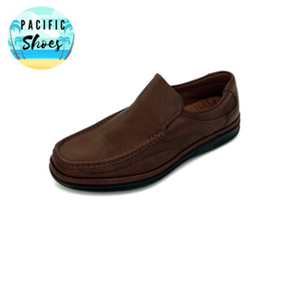 CSB รองเท้าคัทชูชาย รุ่น CM002 สีน้ำตาล รองเท้าโลฟเฟอร์ loafer รองเท้าหนังชายแบบสวม by Pacific Shoes