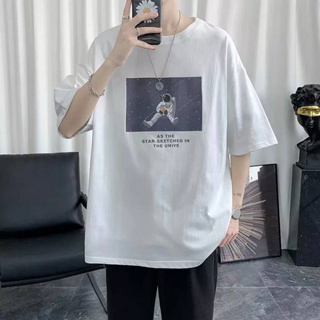 เสื้อยืด คอกลม พิมพ์ลายนักบินอวกาศ นักบินอวกาศ  สไตล์สตรีท แฟชั่น สําหรับผู้ชาย และผู้หญิง