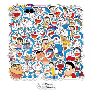 ʕ •ᴥ•ʔ ✿ พร้อมส่ง : สติ๊กเกอร์กันน้ำเคลือบด้านลายโดราเอม่อน | Doraemon Matte Waterproof Decoration Sticker Set.