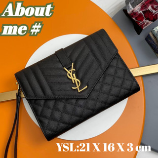 แซงต์ โลรองต์  Saint Laurent ENVELOPE MIX MATELASSÉ Clutch YSL Ladies Coin Purse