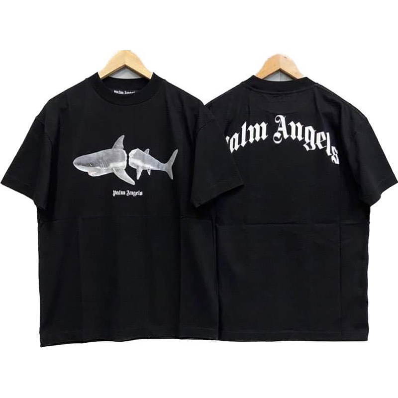Palm Angels Tee black shark classic t-shirt เสื้อยืด เสื้อ ฉลาม สีดำ ปาล์ม แองเจิล
