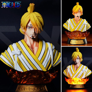 ฟิกเกอร์ XZ Studio One Piece วันพีช เต็มพิกัดสลัดจอมลุย Vinsmoke Sanji Sangoro ซันจิ วินสโมค โมเดล Wanokuni With LED