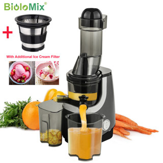 BioloMix Wide Chute Slow Juicer เครื่องคั้นน้ำผลไม้ แก้วปั่นผลไม้ BPA FREE Cold Press Juice Extractor for Fruit