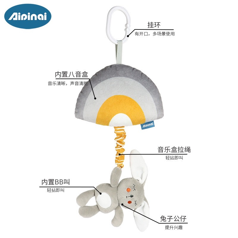 โมบายเด็ก ไขลาน มีเสียงดนตรี พร้อมตุ๊กตาผ้านิ่ม ไม่ง้อถ่าน - รูปที่ 2