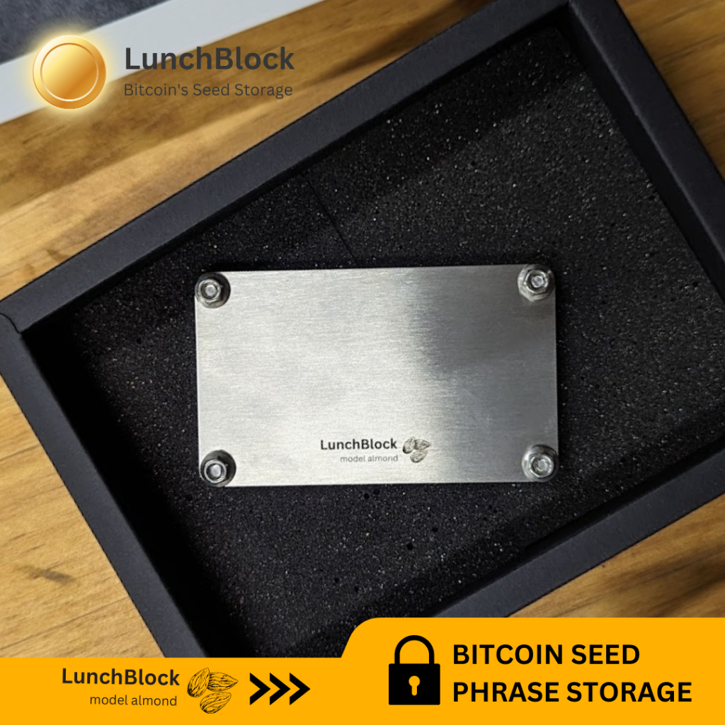 LunchBlock Bitcoin Seed Phrase Storage 12/24 words - แผ่นจดบิทคอยน์ Seed Cryptosteel รองรับทั้ง 12
