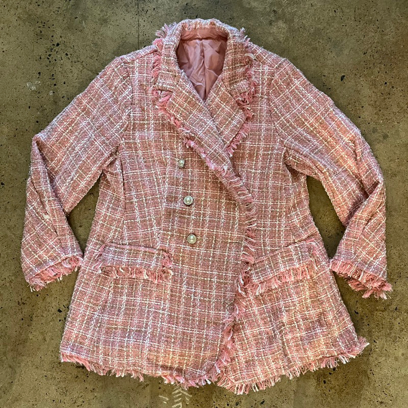 SHEIN เบลเซอร์ พลัสไซส์ สีชมพู ไซส์ 0XL