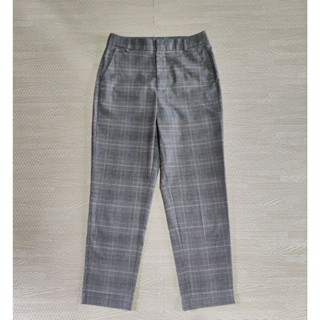 GU กางเกง Smart Ankle Pant ลายตารางชิโนริ Size L หญิง มือ2