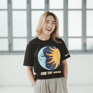 (พร้อมส่ง) เสื้อยืด SUN THE MOON - ผ้า Cotton100%