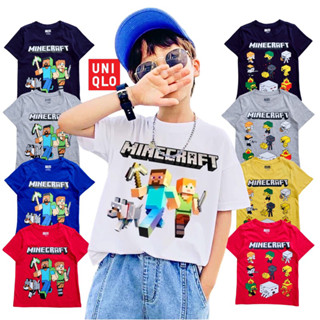 มีเก็บปลายทาง‼️เสื้อยืดเด็ก ลายเกมสุดฮิต Minecraft หล่อๆเท่ห์ๆ