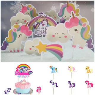 ป้ายปักเค้ก ชุดUnicorn ยูนิคอน ม้า ยูนิคอร์น และชุดPony