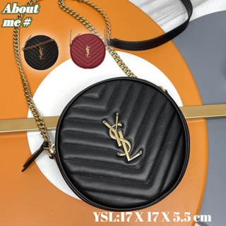 แซงต์โลรองต์  YSL Saint Laurent  VINYLE ROUND กระเป๋าทรงกลม/สะพายข้าง ทำจากหนังลายควิลท์