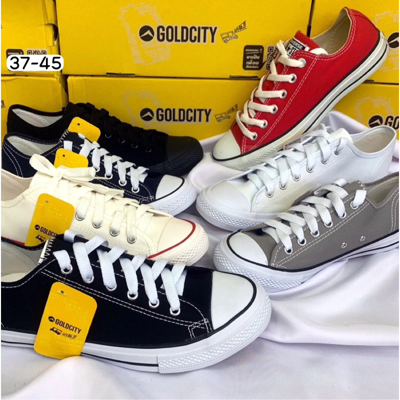 NFshoes รองเท้าผ้าใบทรง Conves คอนเวิส ยี่ห้อ Goldcity/Mashare ไซส์ 37-45 ผ้าใบทำงาน นักเรียนนักศึกษา
