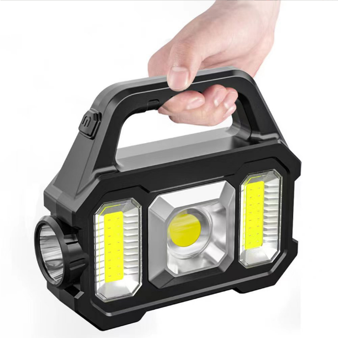 ไฟฉาย ไฟฉายแรงสูง Solar Rechargeable LED ชาร์จไฟบ้าน 1200 mAh ไฟฉายชาร์จ ไฟบ้าน 6ระดับ แบบชาร์จ ไฟฉายกระบอกยาว