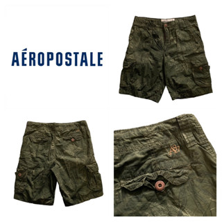 Aeropostale ของแท้ กางเกงคาร์โก้ ขาสั้น ผู้ชาย ลายพลางทหาร สีเขียว