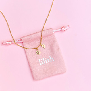 Lilith - Tiny Alphabet w/ flower charm (gold)