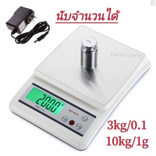 ตาชั่ง​รุ่นใหม่  เครื่อง​ชั่ง​ดิจิตอล​พร้อม​Adapter​เสียบ​ไฟ​ตรง​3kg​*0.1/10kg*1g รุ่น​WH​-B20