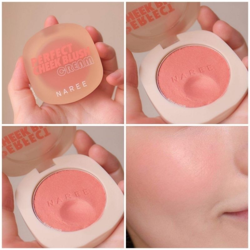 บลัชออน Naree เนื้อครีม แก้มละมุน เนื้อนุ่มๆเด้งๆ ทาทับแป้งได้ เบาสบายผิว กลืนไปกับผิวเลย สีโครัลที่
