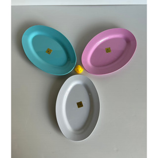 จานสิงโต 9.5 นิ้ว ทรงเปลไข่ ยกโหล 12 ใบ