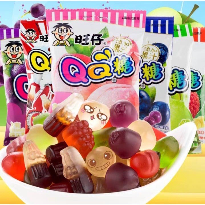 Dragon Hot Shop เยลลี่ผลไม้ wangwang ว่างๆ เยลลี่ รสผลไม้ 20g/ซอง QQ ออฟฟิศขนมว่าง ขนมว่าง เยลลี่ 旺旺