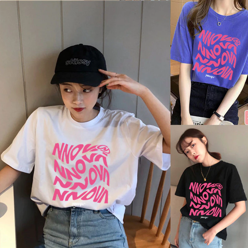เสื้อยืดโอเวอร์ไซส์ผู้หญิงเท่ๆ แขนสั้น เสื้อผ้าแฟชั่นเกาหลีราคาถูก oversize เสื้อคู่ชายหญิง ไซส์ใหญ่ สกรีนลายวินเทจ M-XX thumbnail 9