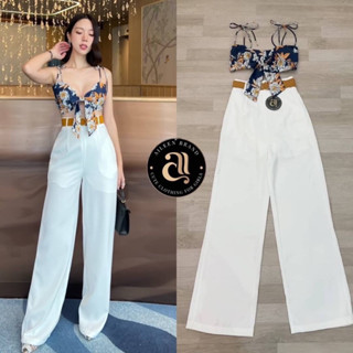 Set 3 ชิ้น เสื้อครอปตัวสั้นสายเดี่ยวสามารถผูกปรับระดับเองได้ ช่วงอกด้านหน้าแต่งโบว์