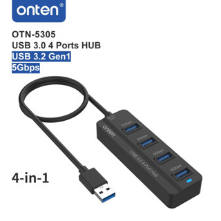 onten USB Hub 4port ใช้กับคอมตั้งโต๊ะ โน้ตบุ๊ค พกพาง่าย