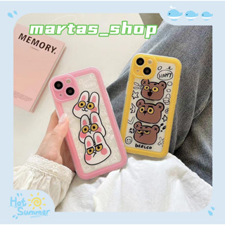 ❤️ส่งของขวัญ❤️ เคสไอโฟน 11 12 13 14 Pro Max สไตล์คู่รัก หมีน้อยการ์ตูน กระต่าย แฟชั่น Case for iPhone สาวน่ารักหัวใจ