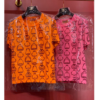 2สี HERMES T-SHIRT เสื้อยืด ผ้าคอคตอน ปริ้นลาย ผ้าสวยคมชัด แอร์เมส เฮอเมส