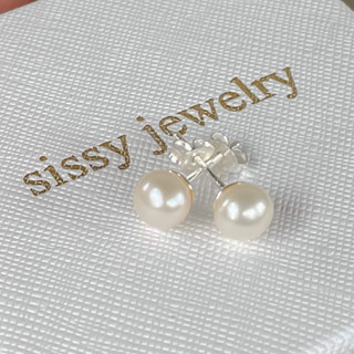 SissyJewelry // ต่างหูเงินแท้ มุกแม่น้ำ Freshwater pearl stud