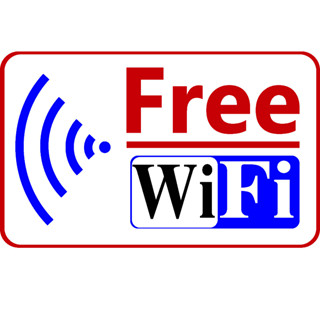 ป้าย Free Wifi ไวไฟฟรี สติ๊กเกอร์ PP กันน้ำ อย่างดี ทนแดด ทนฝน ทนUV ฟรีไวไฟ Wifi Free ฟรีไวไฟ