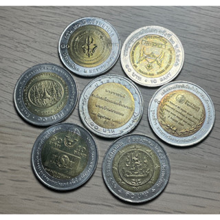 เหรียญ 10 บาท สองสี สุ่มวาระ สภาพผ่านใช้