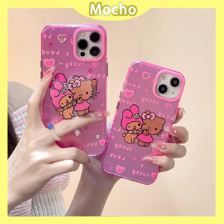 💕พร้อมส่ง💕iPhone 14 13 12 11 Pro Max เคส for เคสไอโฟน11 น่ารัก บางเบาพกพาง่าย การ์ตูน แฟชั่น HelloKitty พร้อมขาตั้ง Case