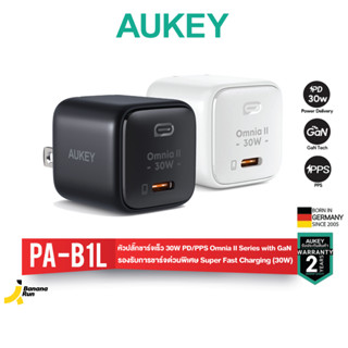 Aukey PA-B1L หัวปลั๊กชาร์จเร็ว 30W PD/PPS Omnia II Series with GaN [รับประกัน 2 ปี] BananaRun