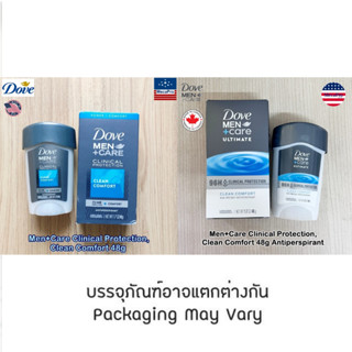 Dove® Men+Care Clinical Protection, Clean Comfort 48g Antiperspirant โดฟ ระงับกลิ่นกาย โรลออน สำหรับผู้ชาย