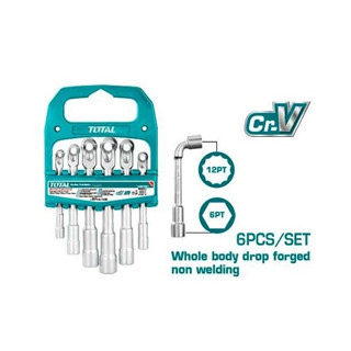 TOTAL ประแจแอล / ประแจบ๊อกซ์ตัวแอล 2หัว 7 - 14 มม. (6 ตัวชุด) รุ่น TLASWT0601 (L-Angled socket wrench set)