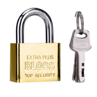 กุญแจ BLOSS แม่กุญแจล็อค พร้อมลูกกุญแจ 3 ดอก สีทอง  30mm 40m…