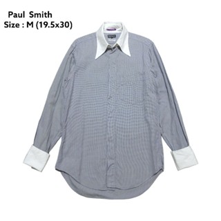 Paul Smith​ slim fit shirt size M  อก​38-39  เสื้อเชิ้ตแบรนด์เนม​มือสอง​