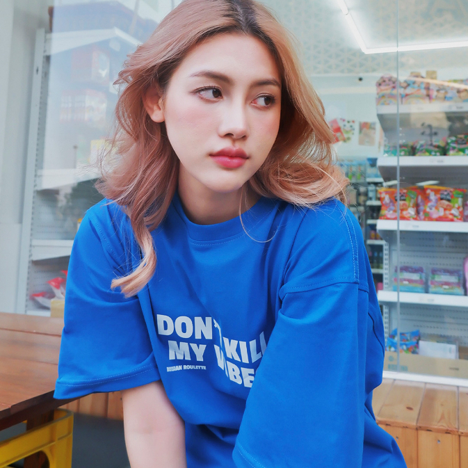เสื้อยืด oversize คอลเลคชั่น Don't Kill My Vibes (black)