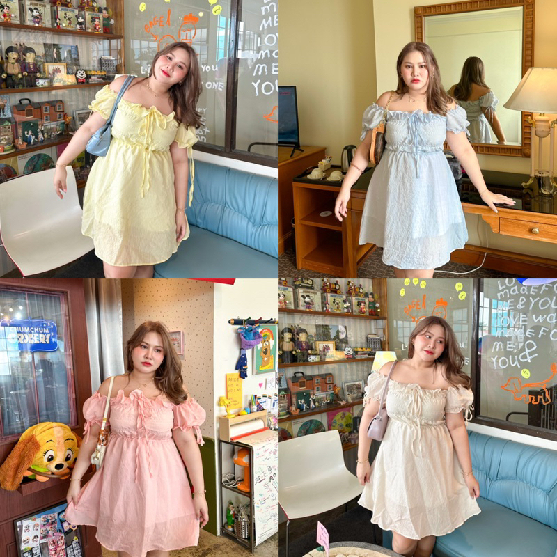 Cupid dress เดรสสั้นผ้าพองแขนตุ๊กตา ผ้าฟูๆ - MerryChubbyHouse