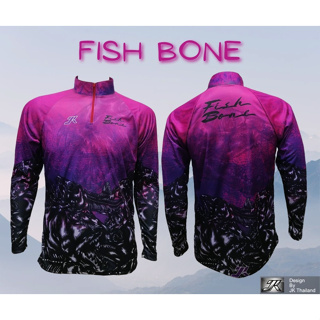 เสื้อตกปลา JK Thailand  เสื้อกันยูวี สำหรับกีฬากิจกรรมกลางแจ้ง ลาย FISH BONE ป้องกันรังสี UV 80% แห้งเร็ว